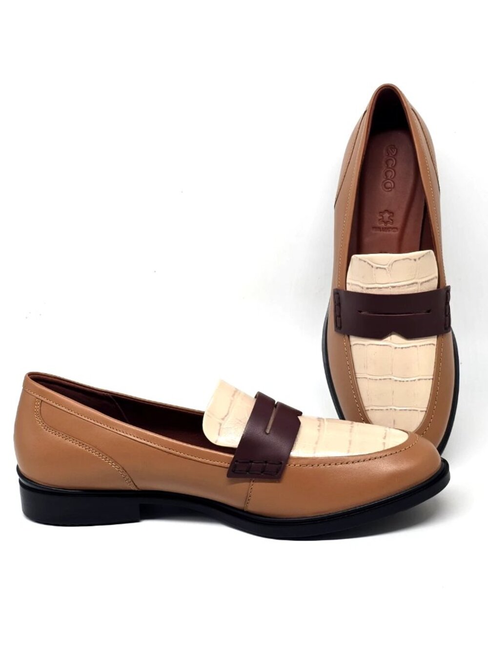 ECCO Dress Classic 15 Leather Cashmere Penny Loafers Women's Size 9-9.5